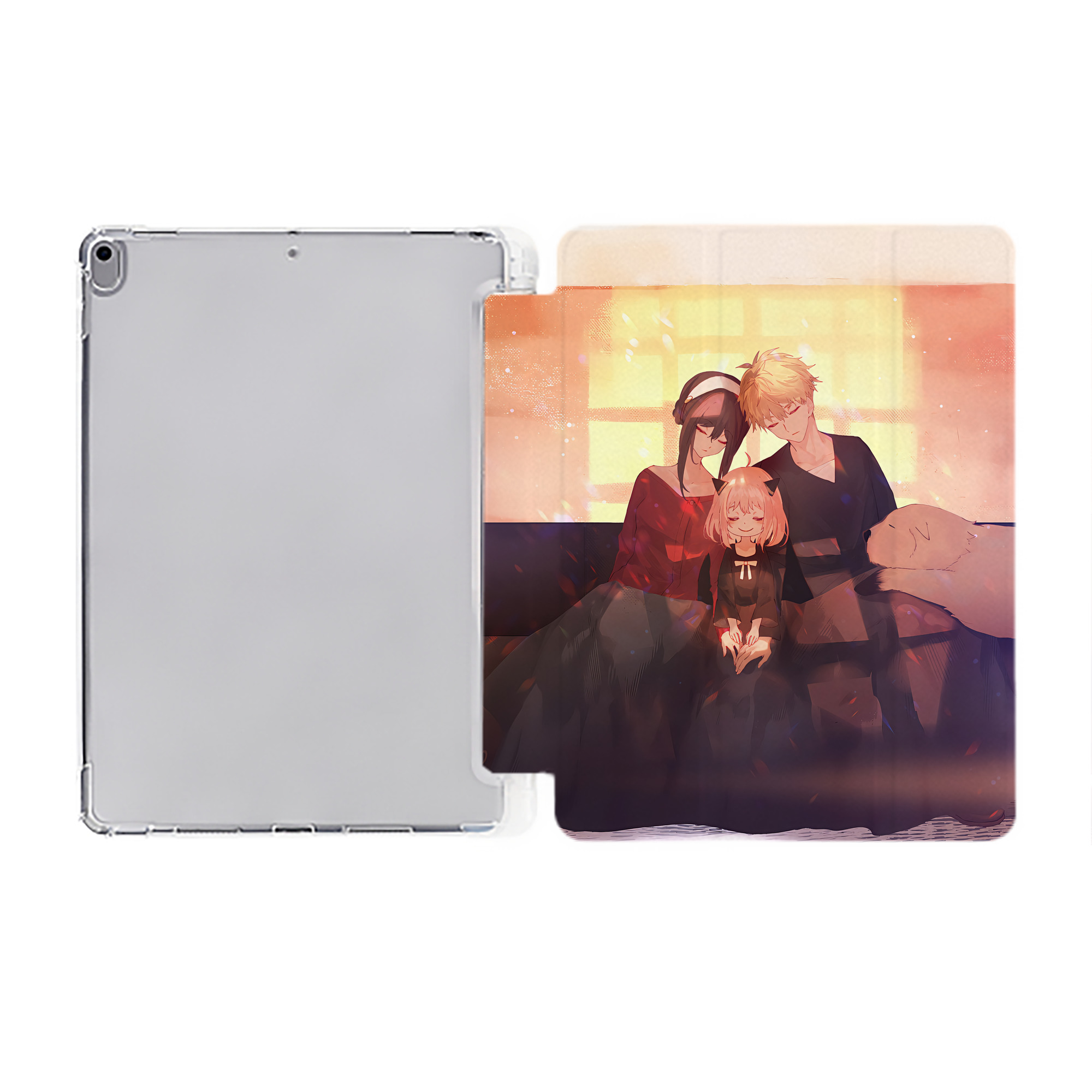 （画像用） SPY×FAMILY间谍家家酒 IPad ケース ペン収納付き 三つ折りスタンド PUレザー×シリコン 対応機種9.5/10.5/10.9インチ